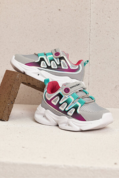 Tonny Black Çocuk Unisex Buz Fuşya Rahat Kalıp Işıklı Cırtlı Ayakkabı