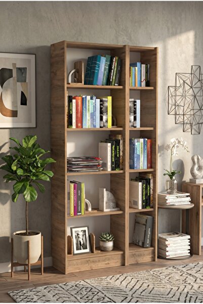 YETİ MOBİLYA Flat85 Kitaplık Kütüphane Çok Amaçlı Dolap Çam