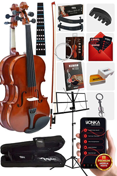 Midex Cvl-744-ntys Pro 4/4 Full Keman Seti (YASTIK NOTA SEHPASI SUSTURUCU REÇ...