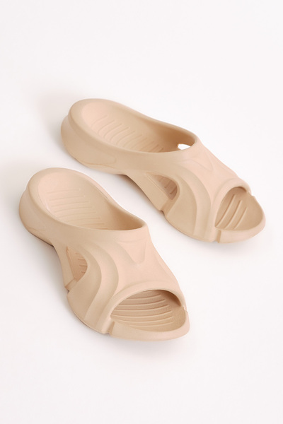 Tonny Black Unisek bež uzorkom debelog potplata Eva papuče