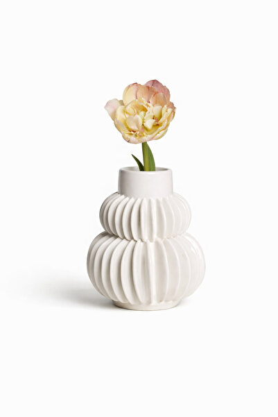 Warm Design Seramik Vazo – Premium Modern Dekoratif Beyaz Salon Konsol Dekoru...
