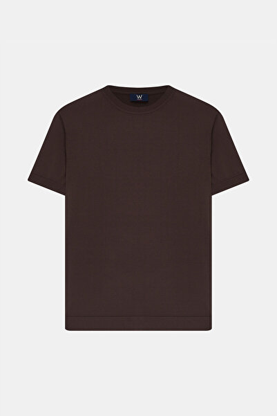 W Collection Coffee Standard Fit Crew Neck T-Shirt