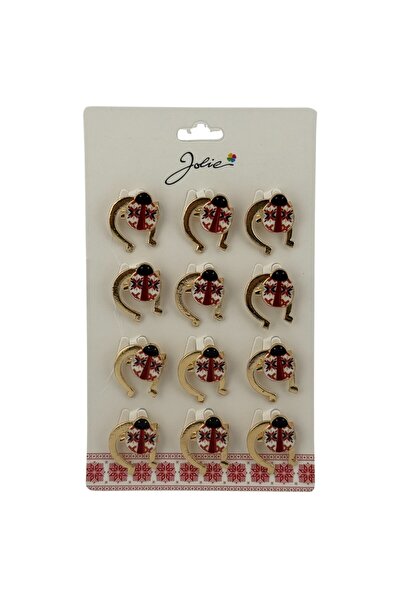 Flippy Σετ 12 καρφίτσες Martisor Spring με μοτίβο πασχαλίτσας και πέταλο