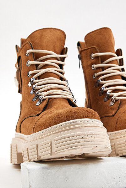 Tonny Black Cizme de damă din piele intoarsa maronie, cu talpa inalta, cu cat...