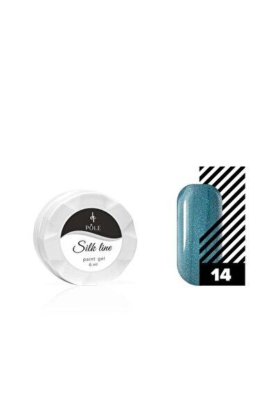 POLE Professional Jel boya & Nail art/dizayn Silk line 14 turkuaz metalik 6 ml.