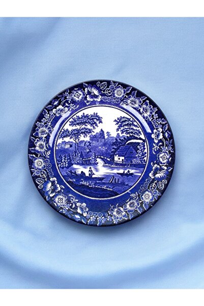 unique florya Dekoratif Duvar Tabağı Duvar Süsü Blue Blanc Tabak Mavi Tabak N...