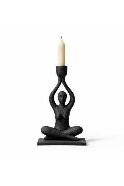 Warm Design Oturan Kadın Dekoratif Mumluk