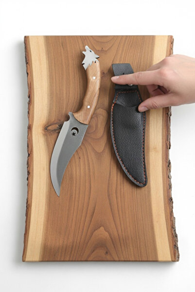 MERTCAN KNİFE Ay Yıldız İşlemeli Piknik ve Doğa Mutfak Bıçağı - Ekmek Meyve G...