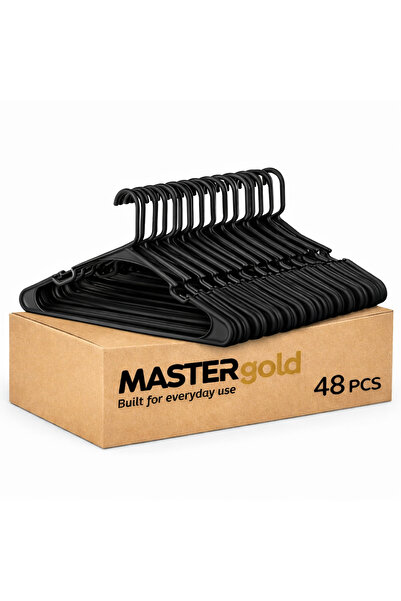 mastergold - Pack of 48 plastic clothes hangers, 41 cm long | Durable and hea...