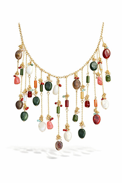 AUBRA Renkli Taşlı Kolye – Taşlı Mirage