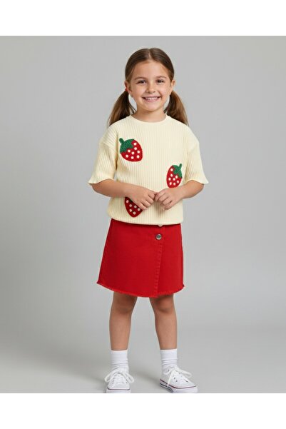 Ege Bebek DEVOJČIČKE Suknja-šorts DELA KRATKE HLAČE OD DENIMA SA VEZENIM DETA...