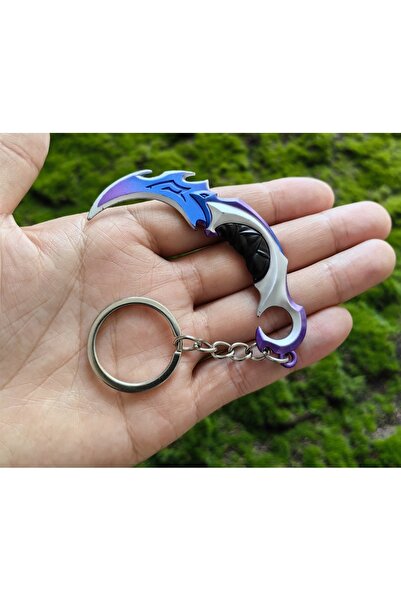 dgnaksesuar Valorant Yağmacı Karambit (MAVİ) Metal Mini Figür (ANAHTARLIK) Ve...