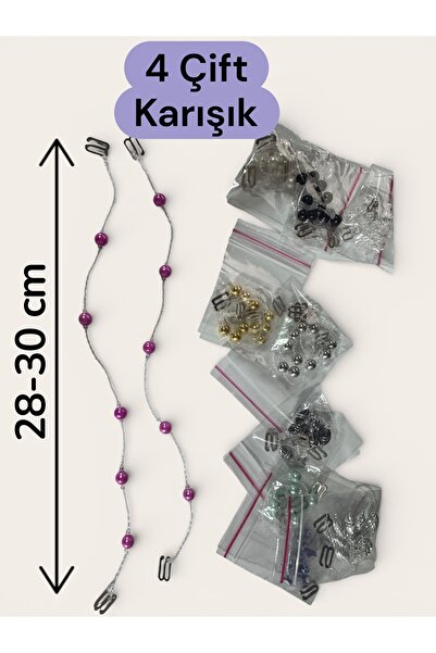 ALYA İÇ GİYİM Beaded Bra Strap 4 Pairs Mixed Assorted Colors
