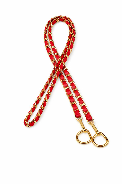 Nildenhobim Μεταλλική τσάντα με απομίμηση δέρματος κόκκινο χρυσό - Μήκος 115 εκ.