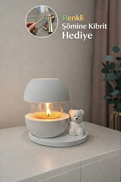 YASMELLA HOME Sevgililer Günü Özel Ayıcıklı Cam Kavanoz Mumluk | Dekoratif Ma...