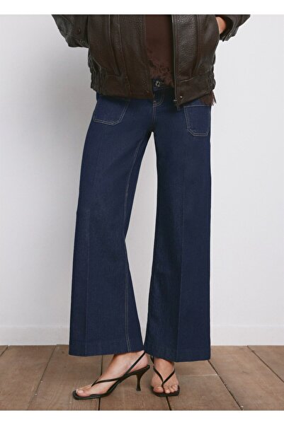 MANGO Woman Wideleg hamile jean pantolon