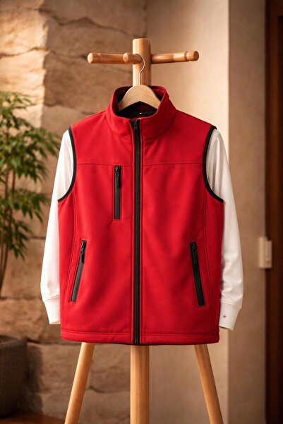 Vatan Tekstil High Collar Slim Fit 3-Pocket Softshell Men's Vest Water-Repell...