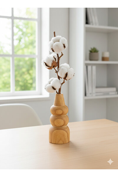Woodya İskandinav tarzı modern minimalist el yapımı ahşap vazo dekoratif