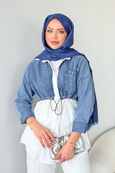 Şulemoda Giyim Üstü Kot Tunik Açık Mavi