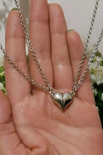 İYİ MODA Mıknatıslı Birleşen Kalp Sevgili Arkadaşlık Kolye