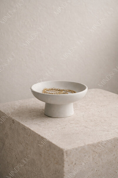 mindsoho Vernikli Dekoratif Ayaklı Kase, Tabak | 12x12x6