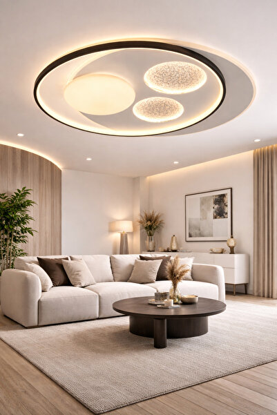 ESSLİGHT Oscar 50 Cm 3 Renk Işık Özellikli Led'li Modern Salon Mutfak Yatak O...