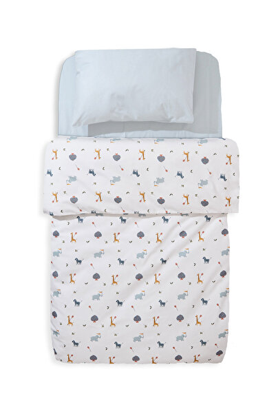 Funna Baby Duvet Cover Set / 2 Pieces - Zoo - Blue - 100 X 150 cm