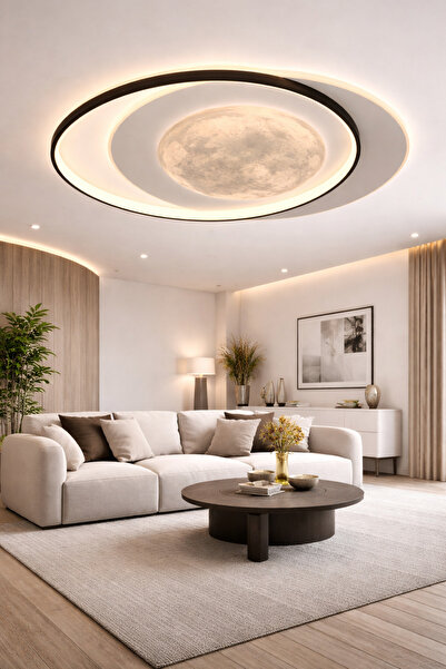 ESSLİGHT Dolunay 50 Cm 3 Renk Işık Özellikli Led'li Modern Salon Mutfak Yatak...