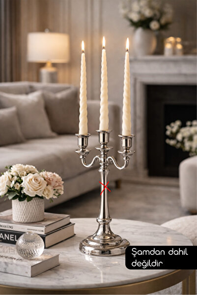 Lethe Design Spiral Mum 3’lü Set - Dekoratif İtalyan Burgulu Şamdan Mumu (3 A...