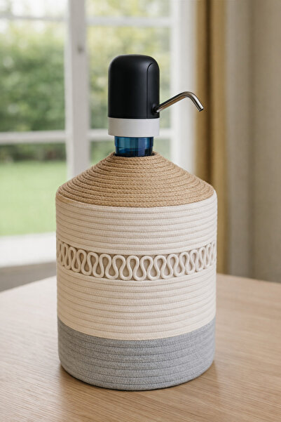 Efuliz Home Jüt Hasır Görünümlü Damcana Kılıfı, Şık ve Doğal Su Sebili Örtüsü...