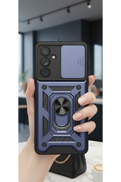 Hatreds Samsung Galaxy A54 Kılıf Magnetik Standlı Sürgülü Kamera Korumalı TPU...