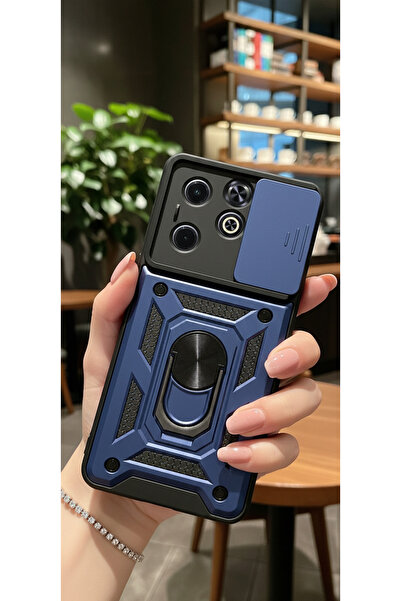 Hatreds İnfinix Hot 40i Kılıf Magnetik Standlı Sürgülü Kamera Korumalı TPU Ta...