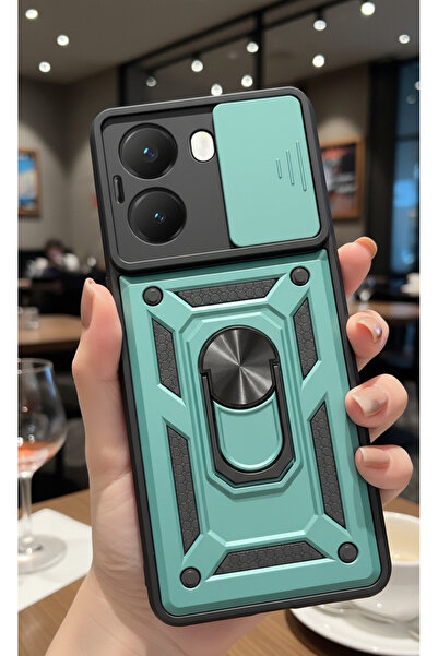 Hatreds Xiaomi Poco X7 Pro Kılıf Kızaklı Kamera Korumalı Yüzüklü Magnetic Kıl...