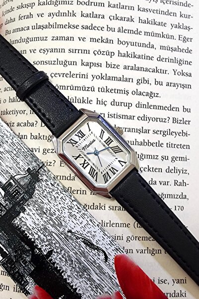 Marlas Retro Kadın Kol Saati, Vintage Tasarım, Roma Rakamlı, Deri Kordon, Sek...