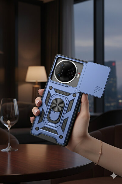 TechTrove Tecno Camon 30 Pro 5G Kılıf Magnetik Standlı Sürgülü Kamera Korumal...