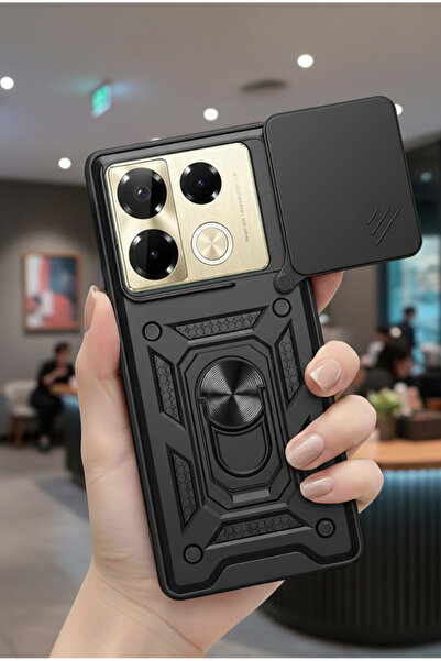 Hatreds İnfinix Note 40 Pro Kılıf Magnetik Standlı Sürgülü Kamera Korumalı TP...