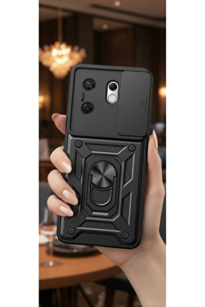 Hatreds İnfinix Zero 30 4G Kılıf Magnetik Standlı Sürgülü Kamera Korumalı TPU...