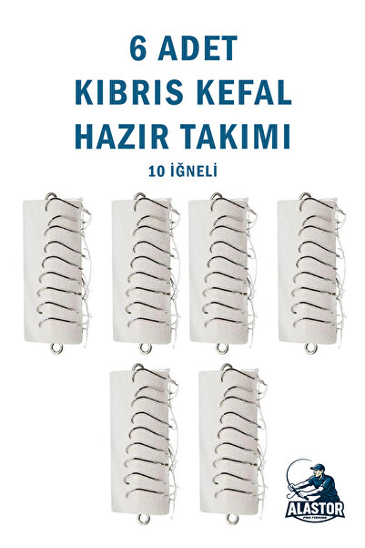 ALASTOR Hazır Kıbrıs Kefal Olta İğnesi 10 İğneli Kefal Hazır Takımı