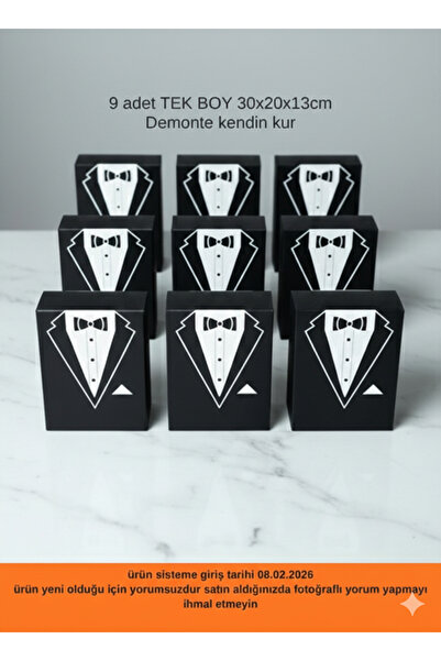 YUNESCO MOBİLYA VE HEDİYELİK Damat Çeyiz Kutu Seti Hediye Kutusu Siyah