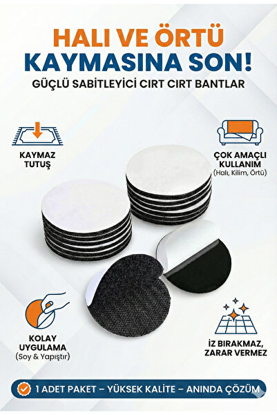 LOVYCO 1 Adet Halı Kaydırmaz Yuvarlak Bant Çarşaf,örtü Kaymasını Önleyici Cır...