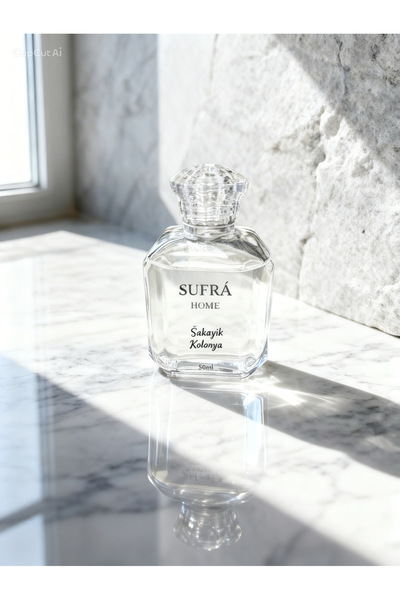 SUFRA HOME Şakayık Kolonya 50 ml Gliserinli Cam Dikdörtgen Şişe 80° Ferahlatı...