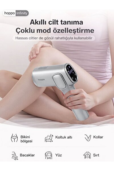 hoppo Infinity IPL Lazer Epilasyon Cihazı – Akıllı Cilt Sensörü, Sınırsız Atım, 9 Güç Seviyesi