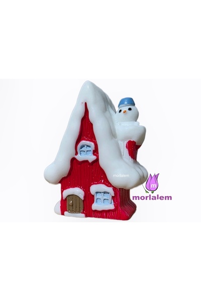 morlalem m 4.7cm Mini Winter House with Snowy Triangle Roof, 3D House Silicon...