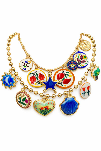 AUBRA قلادة دبل تشارم - نوڤا ذات الملمس المميز