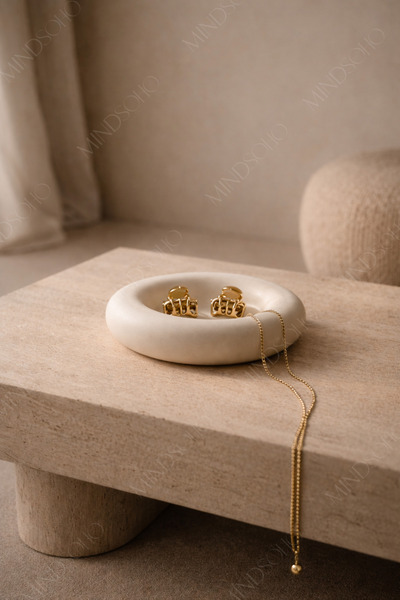 mindsoho Vernikli(Wax) 20CM Dekoratif Tabak Kase, Takı Tabağı, Anahtarlık, Su...