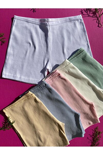 VicTroy Pantaloni scurți din bumbac din piele, 6 piese, alb, roz, albastru, v...