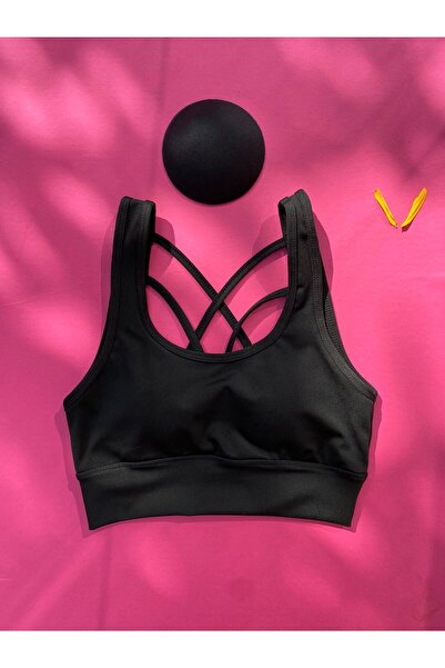 VicTroy Çıkarılabilir Pedli Kalın Askı U Yaka Arkası Dekolte Çapraz Ip Modell...