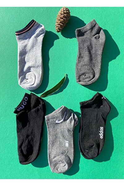 VicTroy Жіночі короткі шкарпетки, 5 пар, класичні кольори: чорний, білий, сір...