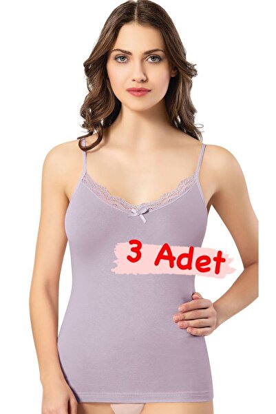 Ahmio Бавовняні, 3 штуки з мереживом, з бантиком, жіночі майки (дві лілові та...