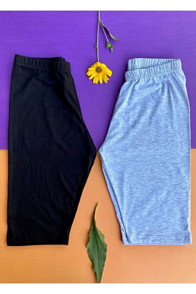 VicTroy Памучни клинове над коляното, комплект от 2 в черно и сиво - полуклин